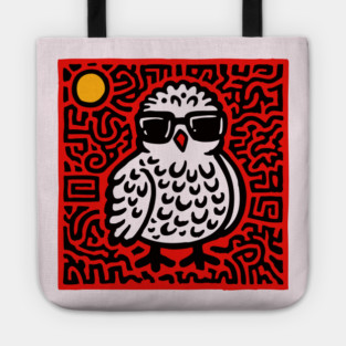 Cool Chick with Sunglasses Art for Quirky Kids Room Decor Tote