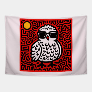 Cool Chick with Sunglasses Art for Quirky Kids Room Decor Tapestry