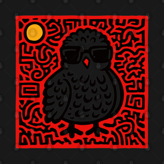 Cool Chick with Sunglasses Art for Quirky Kids Room Decor by TuncGK