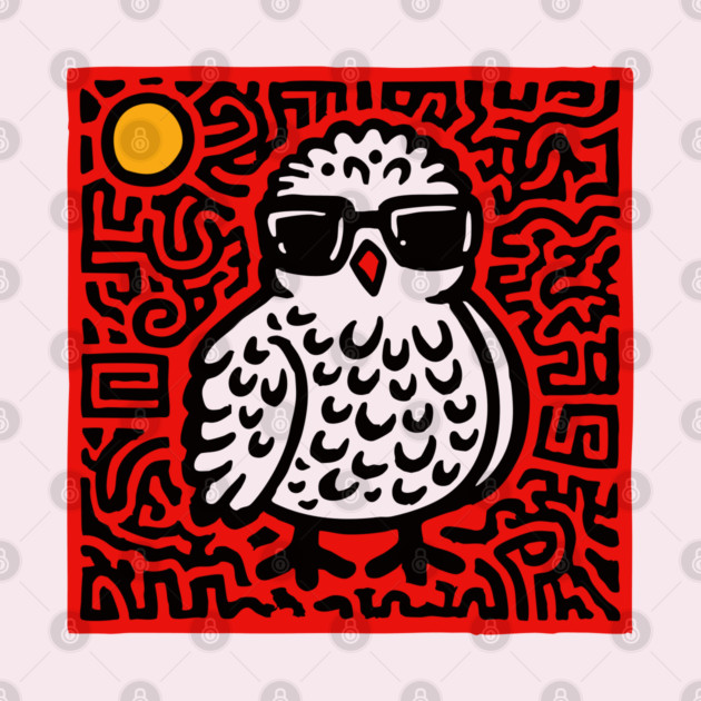 Cool Chick with Sunglasses Art for Quirky Kids Room Decor by TuncGK