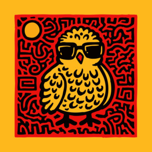 Cool Chick with Sunglasses Art for Quirky Kids Room Decor T-Shirt