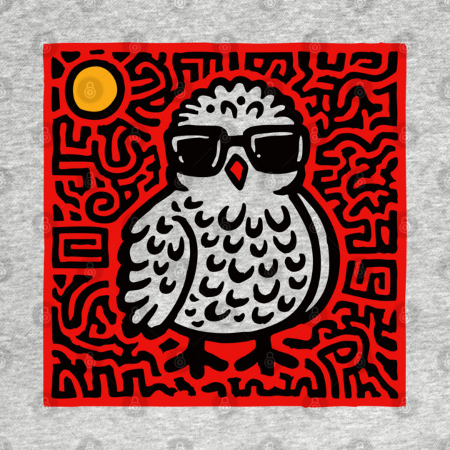 Cool Chick with Sunglasses Art for Quirky Kids Room Decor by TuncGK