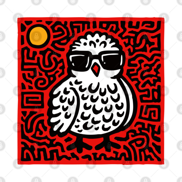 Cool Chick with Sunglasses Art for Quirky Kids Room Decor by TuncGK