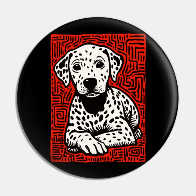 Sweet Dalmatian Puppy Linocut Art for Modern Nursery Decor Pin by TuncGK