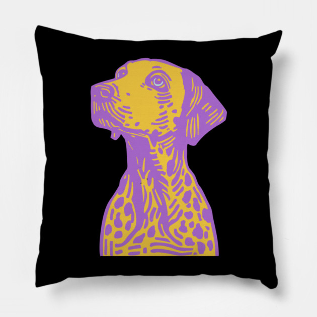 Funky Pop Art Dalmatian for Colorful Dorm Room Decor Pillow by TuncGK