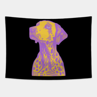 Funky Pop Art Dalmatian for Colorful Dorm Room Decor Tapestry
