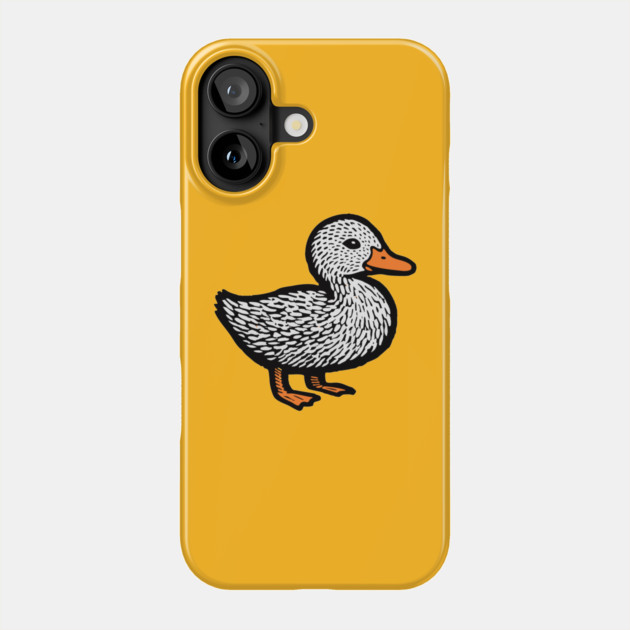 Classic Duckling Woodcut Art for Farm Animal Nursery Theme Phone Case by TuncGK