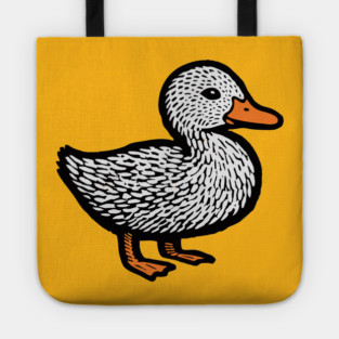Classic Duckling Woodcut Art for Farm Animal Nursery Theme Tote