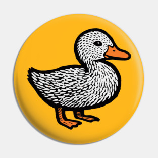 Classic Duckling Woodcut Art for Farm Animal Nursery Theme Pin