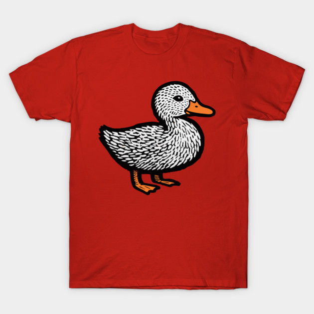 Classic Duckling Woodcut Art for Farm Animal Nursery Theme T-Shirt by TuncGK