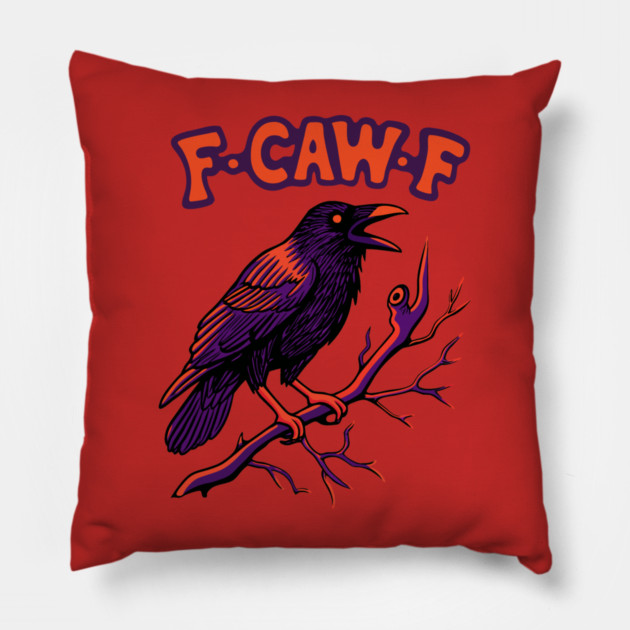F CAW F Crow Pillow by The WYLD Tribe