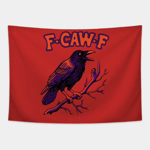 F CAW F Crow Tapestry by The WYLD Tribe