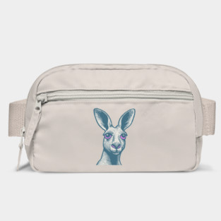 Expressive Kangaroo Portrait Art for Australian Themed Kids Room Bag