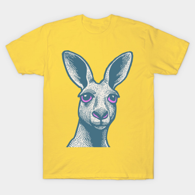 Expressive Kangaroo Portrait Art for Australian Themed Kids Room T-Shirt by TuncGK