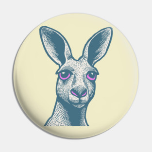 Expressive Kangaroo Portrait Art for Australian Themed Kids Room Pin