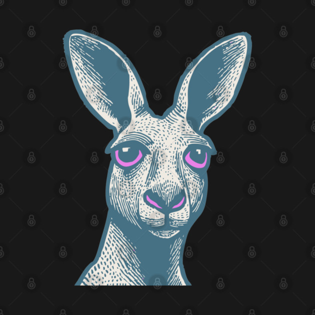 Expressive Kangaroo Portrait Art for Australian Themed Kids Room by TuncGK