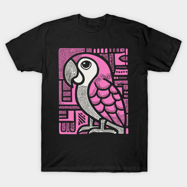 Geometric Pink Parrot Art for Tropical Kids Room Decor T-Shirt by TuncGK