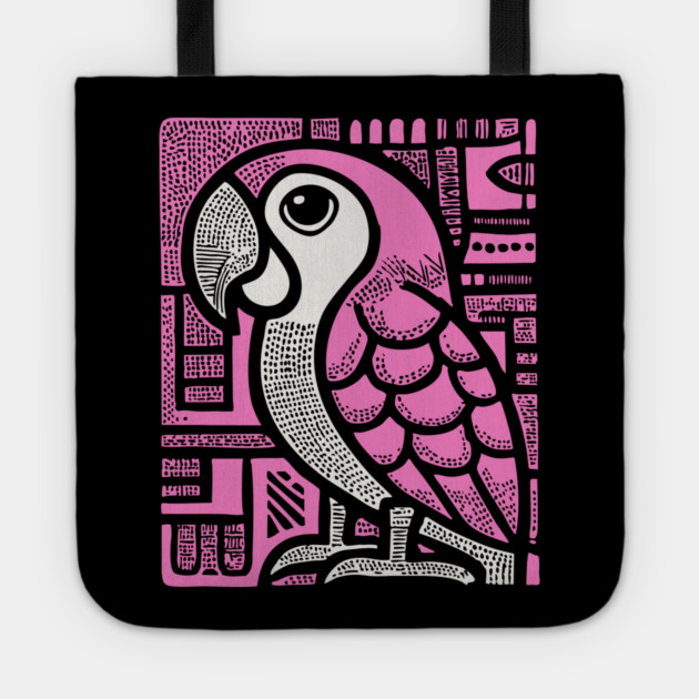 Geometric Pink Parrot Art for Tropical Kids Room Decor Tote by TuncGK