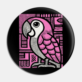 Geometric Pink Parrot Art for Tropical Kids Room Decor Pin