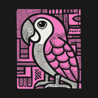Geometric Pink Parrot Art for Tropical Kids Room Decor T-Shirt