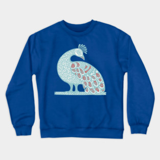 Elegant Peacock Folk Art for Whimsical Nursery Decor Crewneck Sweatshirt