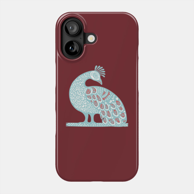 Elegant Peacock Folk Art for Whimsical Nursery Decor Phone Case by TuncGK