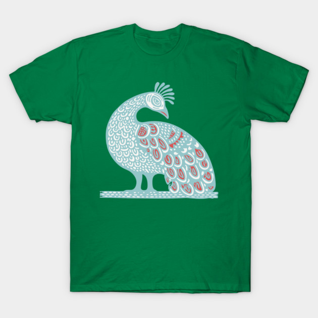 Elegant Peacock Folk Art for Whimsical Nursery Decor T-Shirt by TuncGK