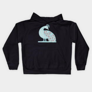 Elegant Peacock Folk Art for Whimsical Nursery Decor Kids Hoodie