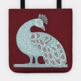 Elegant Peacock Folk Art for Whimsical Nursery Decor Tote