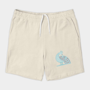Elegant Peacock Folk Art for Whimsical Nursery Decor Shorts