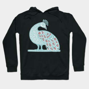 Elegant Peacock Folk Art for Whimsical Nursery Decor Hoodie