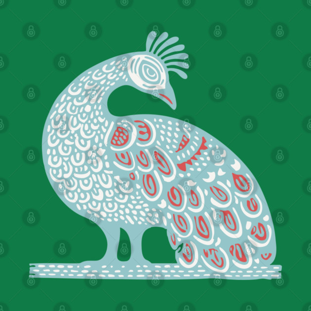 Elegant Peacock Folk Art for Whimsical Nursery Decor by TuncGK