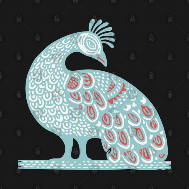 Elegant Peacock Folk Art for Whimsical Nursery Decor by TuncGK