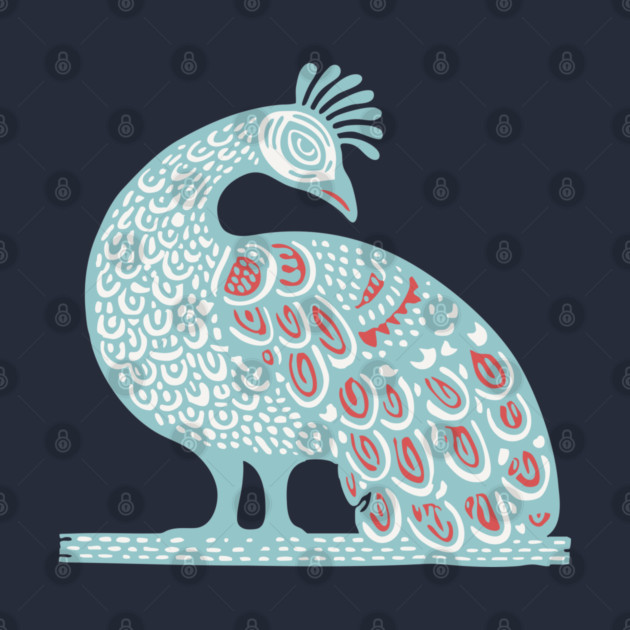 Elegant Peacock Folk Art for Whimsical Nursery Decor by TuncGK