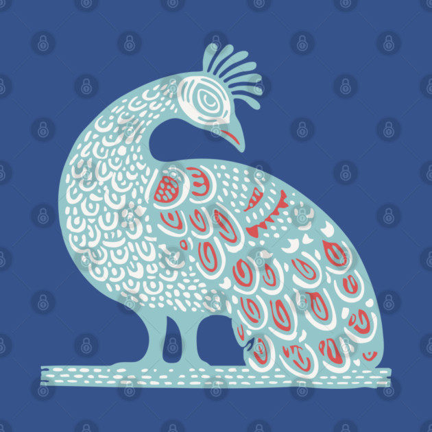 Elegant Peacock Folk Art for Whimsical Nursery Decor by TuncGK