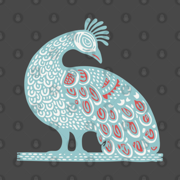 Elegant Peacock Folk Art for Whimsical Nursery Decor by TuncGK