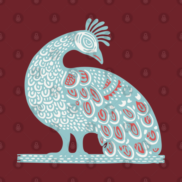 Elegant Peacock Folk Art for Whimsical Nursery Decor by TuncGK