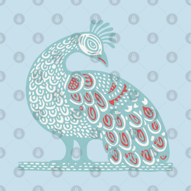 Elegant Peacock Folk Art for Whimsical Nursery Decor by TuncGK