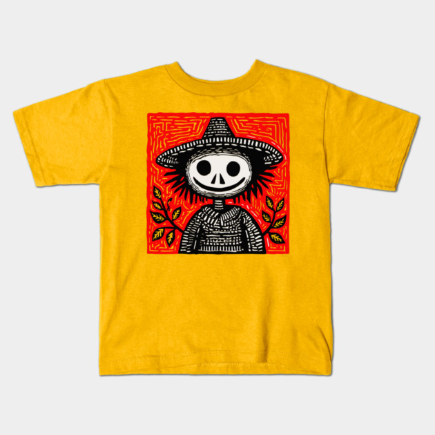 Friendly Scarecrow Art for Kids Halloween and Autumn Decor Kids T-Shirt by TuncGK