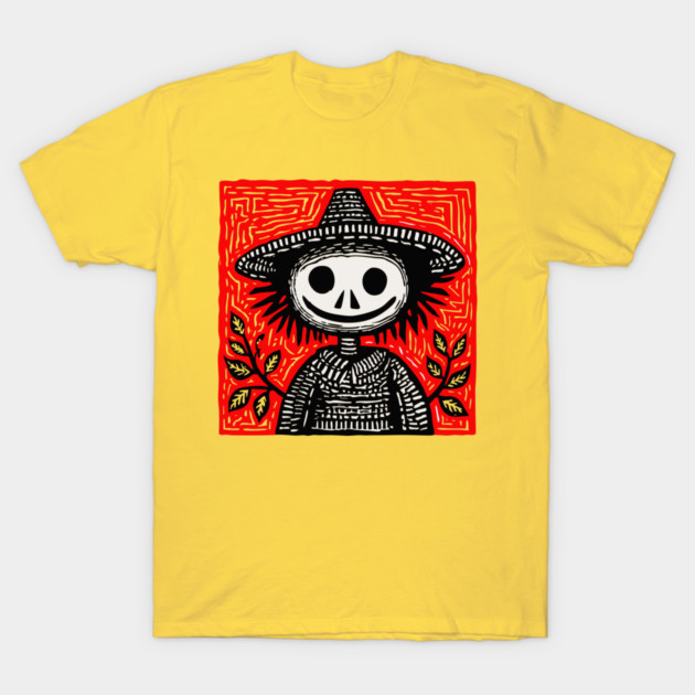 Friendly Scarecrow Art for Kids Halloween and Autumn Decor T-Shirt by TuncGK
