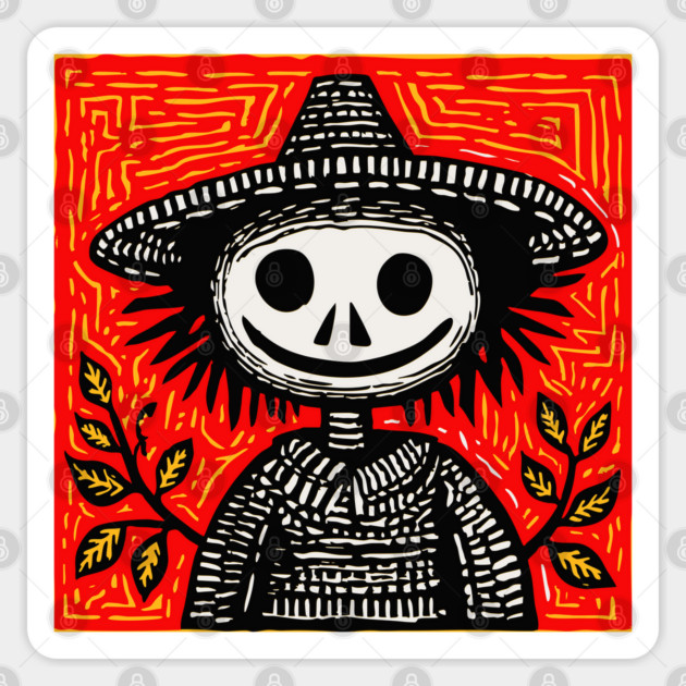 Friendly Scarecrow Art for Kids Halloween and Autumn Decor Sticker by TuncGK