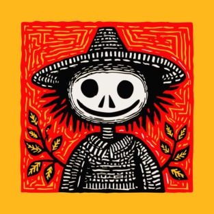 Friendly Scarecrow Art for Kids Halloween and Autumn Decor T-Shirt