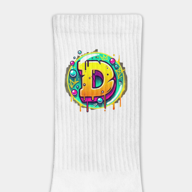 Graffiti Letter D – Neon Drip Street Art Crown Design by Anne Lee
