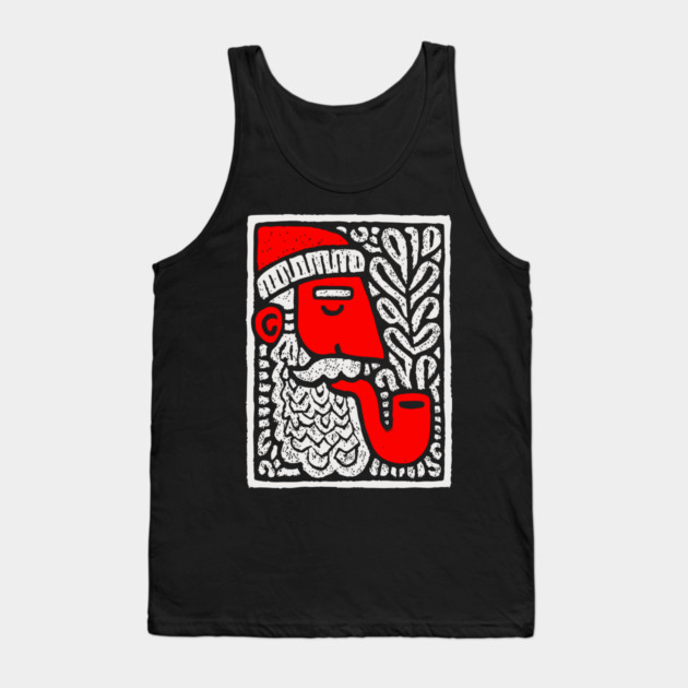 Retro Folk Art Santa Claus for Unique Holiday Decor Gift Tank Top by TuncGK