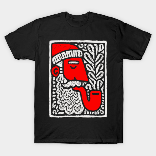 Retro Folk Art Santa Claus for Unique Holiday Decor Gift T-Shirt by TuncGK