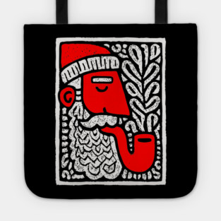 Retro Folk Art Santa Claus for Unique Holiday Decor Gift Tote