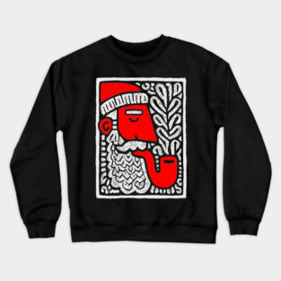 Retro Folk Art Santa Claus for Unique Holiday Decor Gift Crewneck Sweatshirt