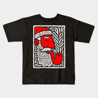 Retro Folk Art Santa Claus for Unique Holiday Decor Gift Kids T-Shirt