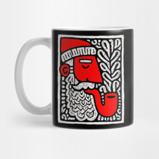 Retro Folk Art Santa Claus for Unique Holiday Decor Gift Mug