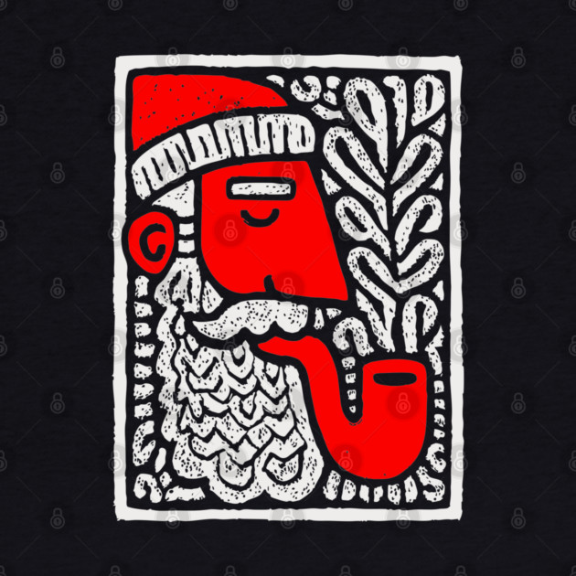 Retro Folk Art Santa Claus for Unique Holiday Decor Gift by TuncGK